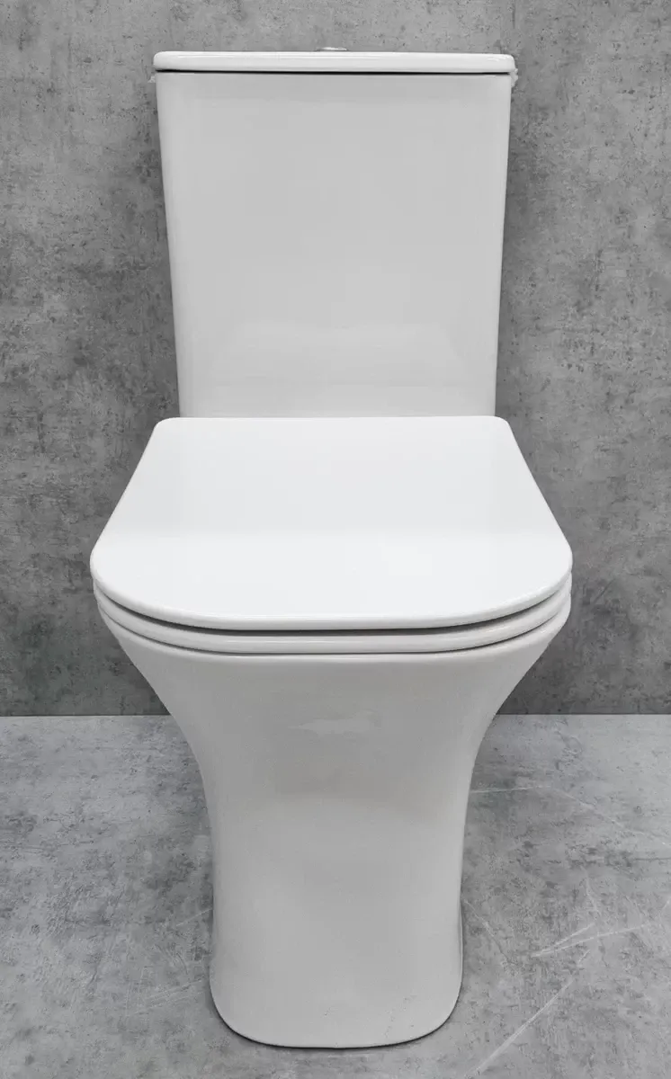 Унитаз-компакт CeramaLux 1215-P безободковый, с сиденьем микролифт, белый