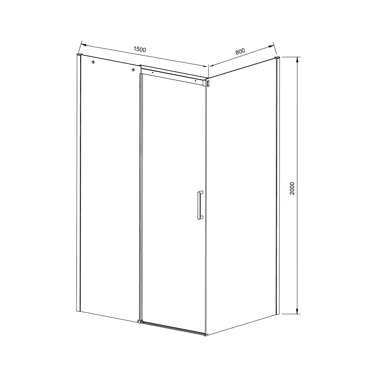 Душевой уголок Vincea Dice 150x80 VSR-4D8015CL хром