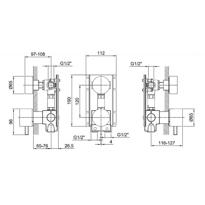 Смеситель для душа Fantini AF/21 27 93 A585B сталь