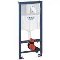 Инсталляция для унитаза Grohe Arena Cosmopolitan S 39750001 + 37624P00 с кнопкой смыва, матовый хром