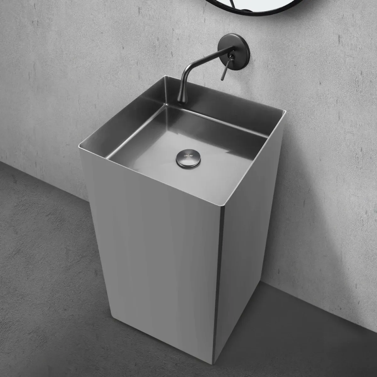 Раковина Abber Wasser Kreis AF2413SP 39,6x39,6 см, напольная, сатин