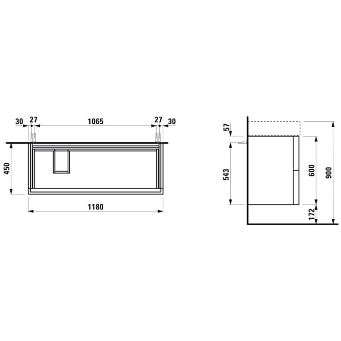Тумба под раковину Laufen Kartell 118 4.0764.8.033.640.1 белый