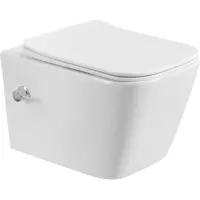 Унитаз подвесной BelBagno Kraft BB7106CH-TOR-BS/SC безободковый, с функцией биде, торнадо, с сиденьем микролифт, белый