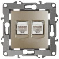Розетка двойная Ethernet RJ-45 без рамки Эра Эра 12 12-3108-04