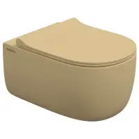 Унитаз подвесной Berges Ego XL 083211 безободковый, с сиденьем микролифт, кашемир матовый