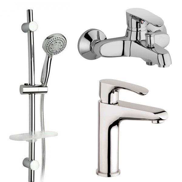 Комплект смесителей для раковины и ванны со стойкой 3 в 1 Paini Palermo PACRKIT3