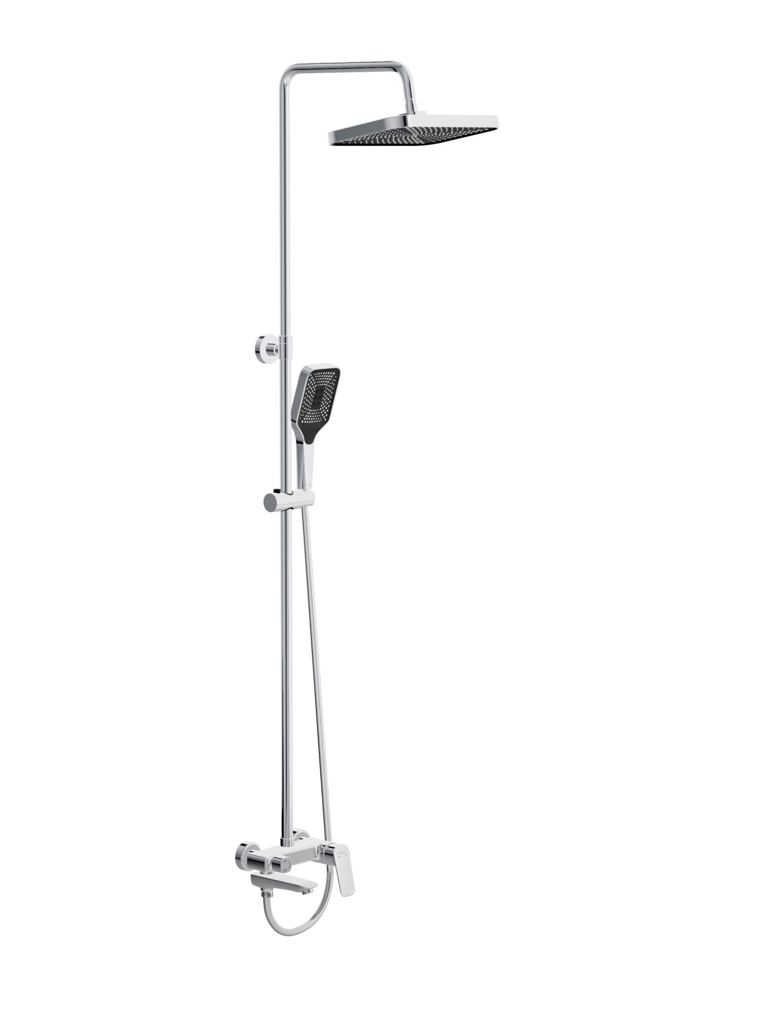 Душевая стойка со смесителем и изливом BelBagno DUE-VSCM-CRM
