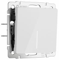 Выключатель проходной одноклавишный с подсветкой без рамки Werkel белый акрил W1112141