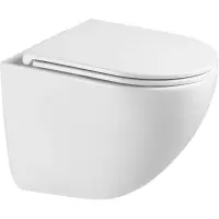 Унитаз подвесной Abber Bequem AC1131TC безободковый, торнадо, с сиденьем микролифт, белый