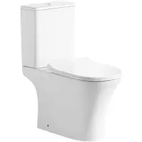 Унитаз-компакт Grossman GR-4465SQ безободковый, торнадо, с сиденьем микролифт, белый