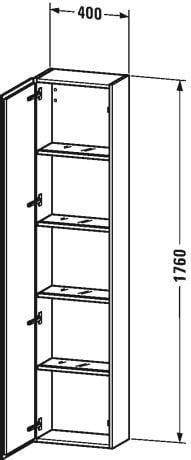 Пенал Duravit L-Cube 40 LC1171R2727 светло-сиреневый