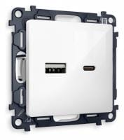 Розетка 2хUSB type A и C без рамки Ambrella Volt ALFA MA111010