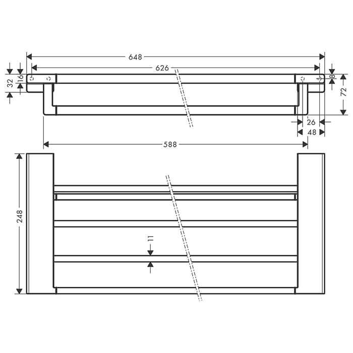 Полка для полотенец hansgrohe AddStoris 41751140 шлифованная бронза