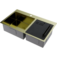 Кухонная мойка Omoikiri Akisame 86-2 Side 4997048 светлое золото