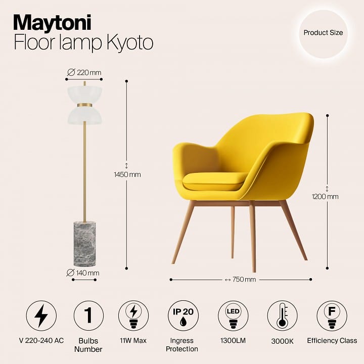 Торшер Maytoni Киото MOD178FL-L11G3K