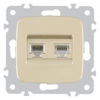 Розетка двойная RJ-11 и Ethernet RJ-45 без рамки Arte Milano am-205 205.44-1.shampan