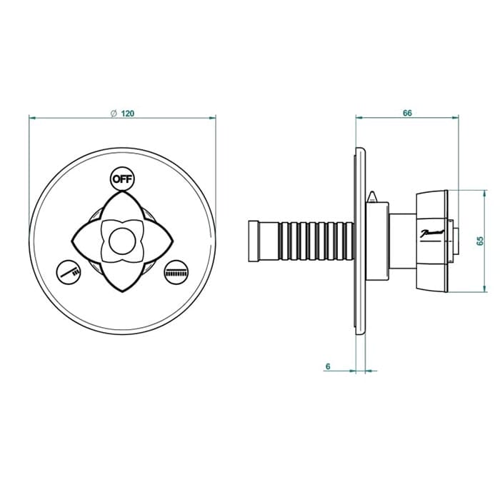 Переключатель для душа THG Ptale de Cristal clair liser dor U6E.F01.48M2SB золото