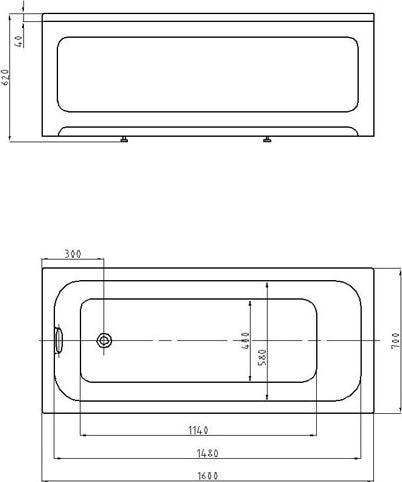Акриловая ванна Aquatek Мия 160х70 см MIY160-0000001, белый