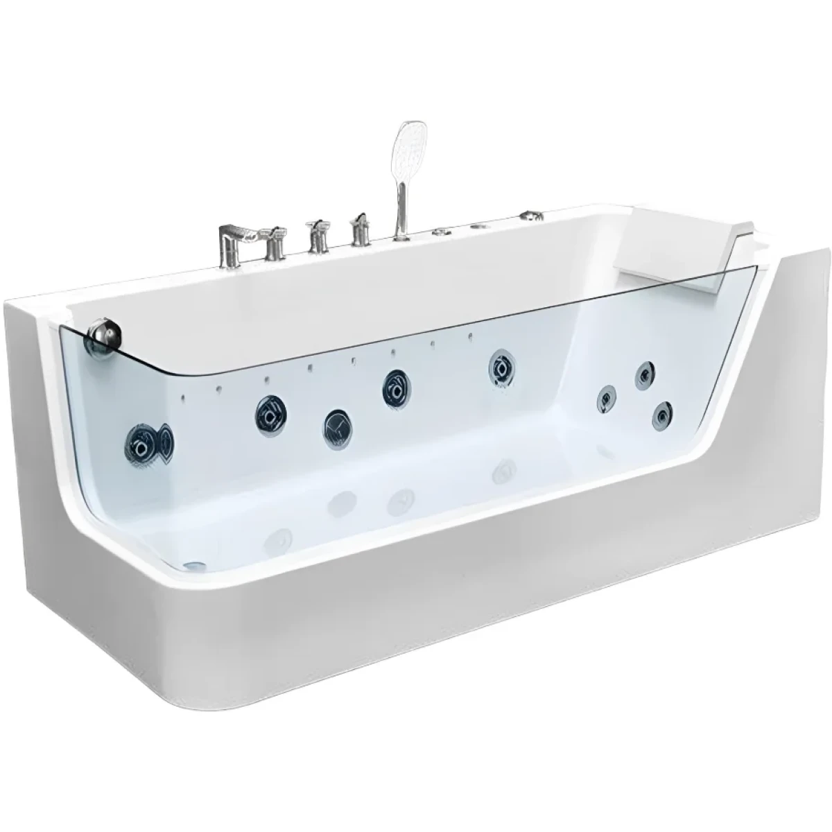 Акриловая ванна Ceruttispa C-494-17R 170x80 см R, с гидромассажем, белый