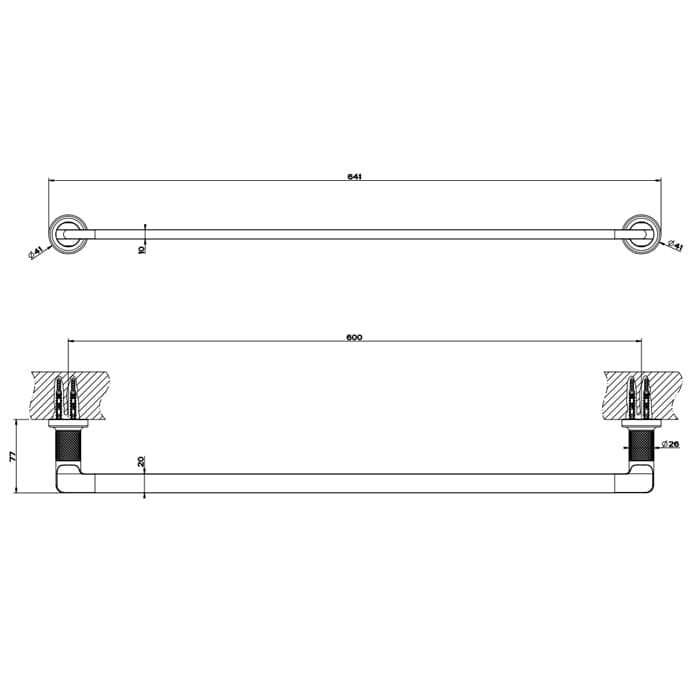 Полотенцедержатель Gessi Inciso 60 см 58503#299 черный