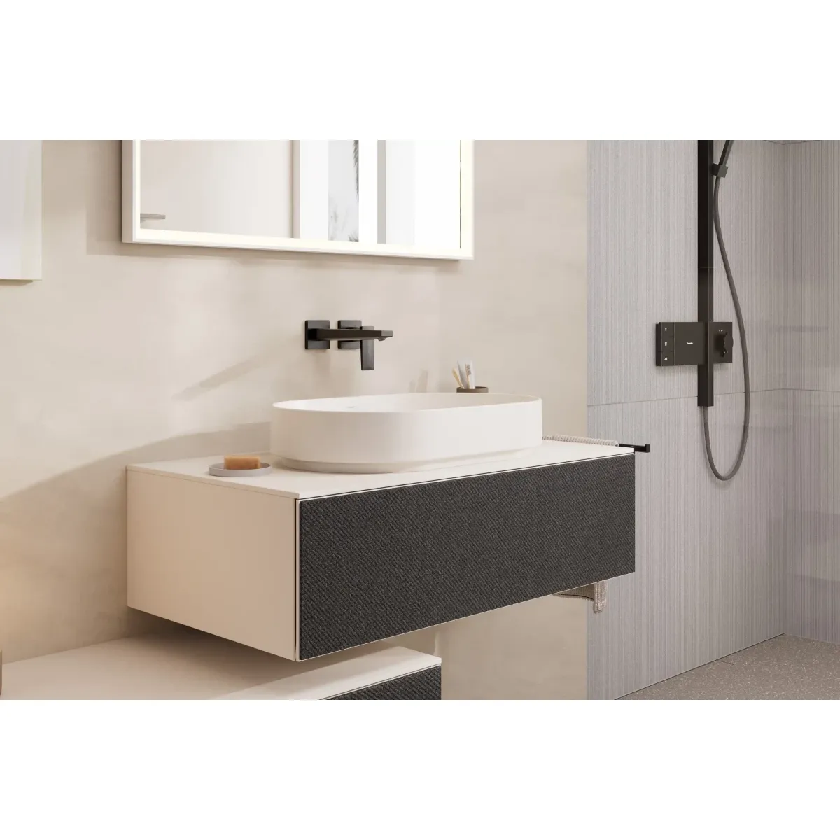 Раковина-чаша Hansgrohe Xuniva Evo U 60325780 65x40 см, накладная, бежевый матовый