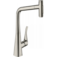Смеситель для кухни hansgrohe Metris Select M71 320 2jet 73820800 с вытяжным душем сталь