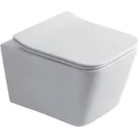 Унитаз подвесной CeramaLux 5170MW безободковый, с сиденьем микролифт, белый матовый