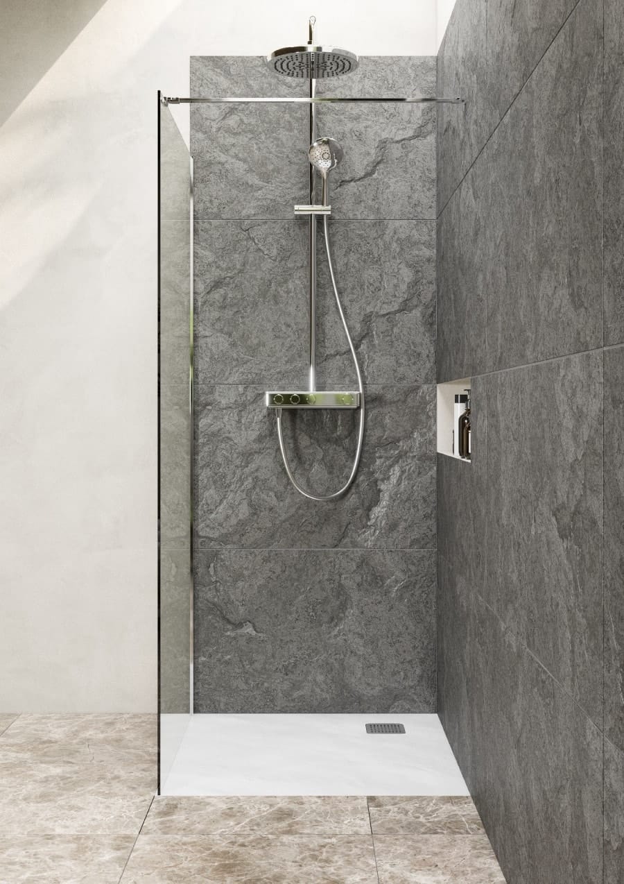 Душевая перегородка Roca Metropolis Walk-In 90x200 ZRU9307678 хром стекло прозрачное