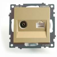 ТВ-розетка и розетка Ethernet RJ-45 без рамки Stekker Катрин 49230