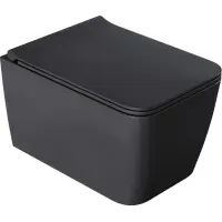 Унитаз подвесной Boheme Zen 967-SET-A безободковый, с сиденьем микролифт, антрацит матовый