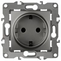 Розетка с заземлением и со шторкой, без рамки Эра Эра 12 12-2102-12