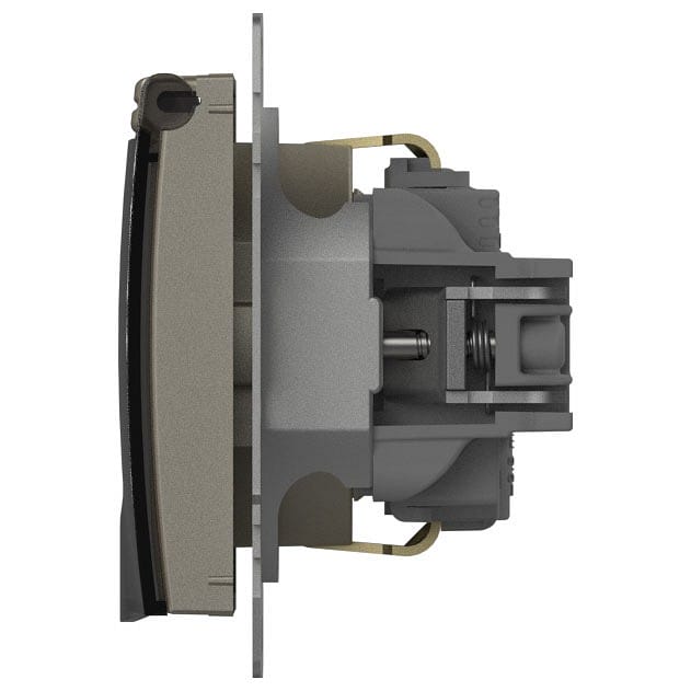 Розетка с заземлением с крышкой, без рамки Elbi Eleсtriс Zena Vega 609-011400-218