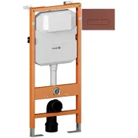 Инсталляция для унитаза Kludi Unifix 79101 + 30PP01O5 с кнопкой смыва, коралловый матовый