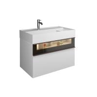 Тумба с раковиной Burgbad Yumo 81 SFMX082 F3193 C0001*1 белая глянцевая
