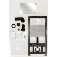 Инсталляция для унитаза Рехау Nova Ellipse 001 19101091001 с кнопкой смыва, хром