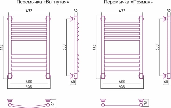 Полотенцесушитель водяной Сунержа Богема+ 60x40 00-0220-6040