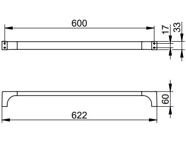 Полотенцедержатель Keuco Edition 11 11101250600 шлифованная латунь