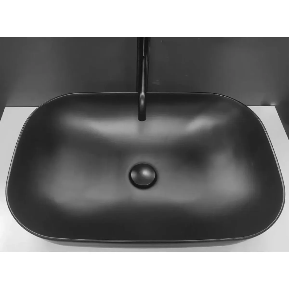 Раковина-чаша CeramaLux 78106MB 60x39,5 см, накладная, черный матовый