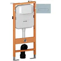 Инсталляция для унитаза Kludi Unifix 79101 + 30PP01O4 с кнопкой смыва, голубой матовый