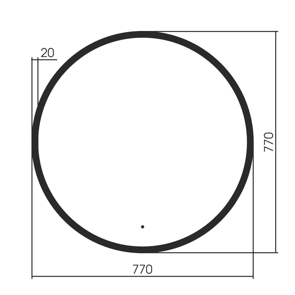 Зеркало с подсветкой Abber Mond AG6204SCB-0.77 черный