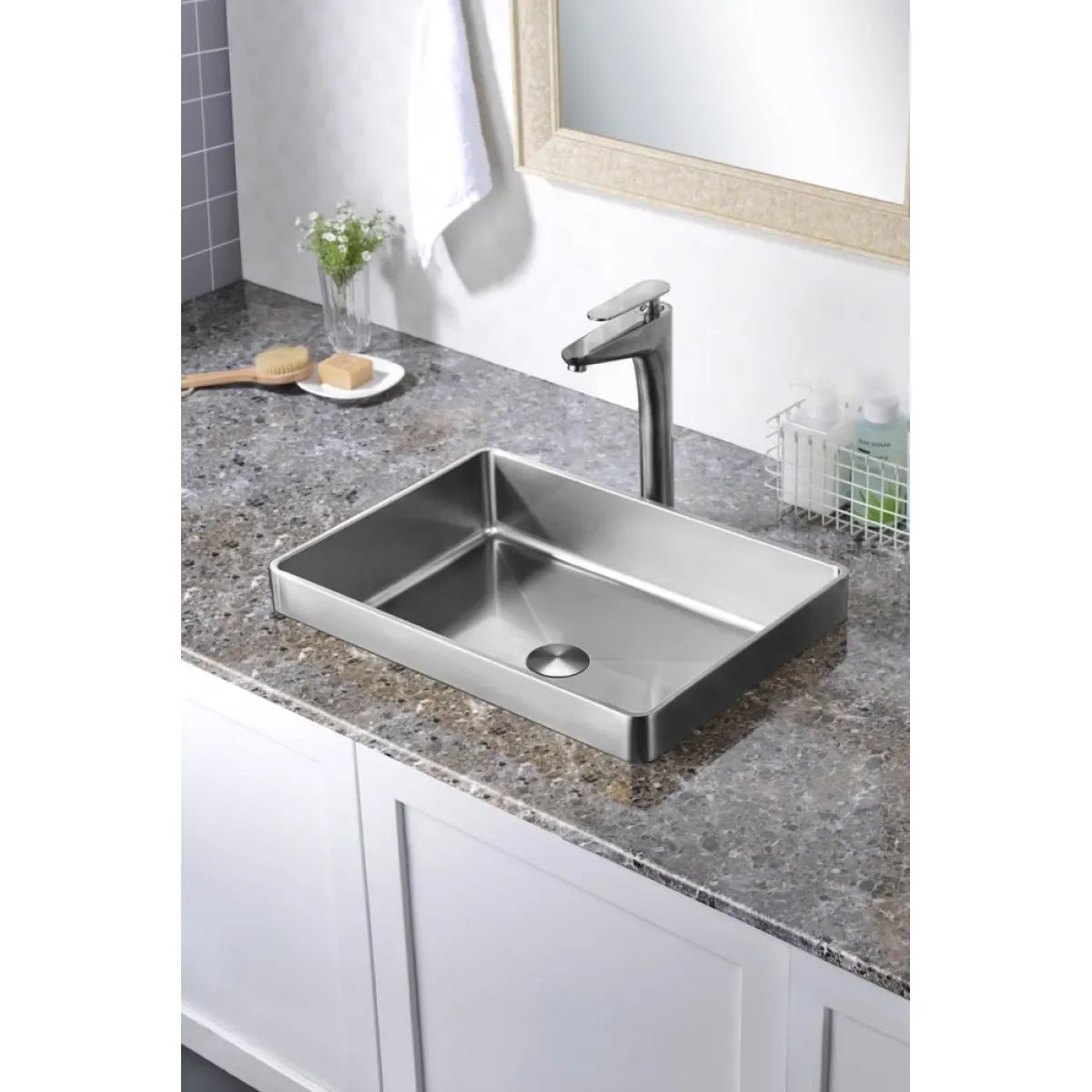 Раковина Abber Wasser Kreis AF2401SP 51x36 см, встраиваемая сверху, сатин