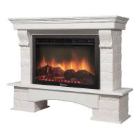 Портал Firelight Forte 30S камень белый шпон белёный дуб
