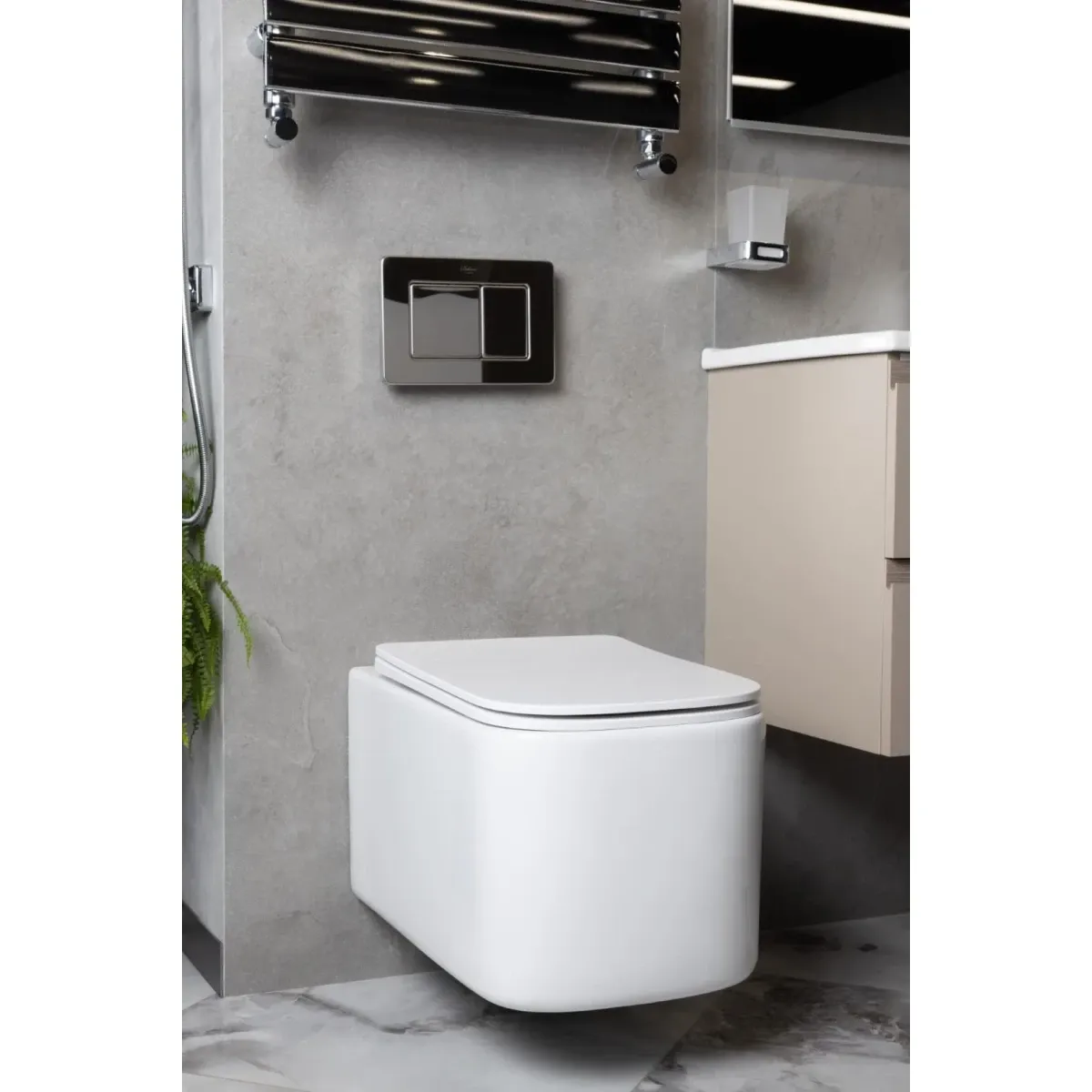 Унитаз подвесной Boheme Mane 970-SET-W безободковый, с сиденьем микролифт, белый