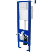 Инсталляция для унитаза Berges Atom 410 040333 с кнопкой смыва, белый глянец