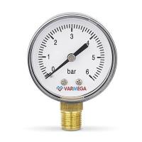 Манометр VARMEGA радиальный 50 мм, 6 бар, 1/4", VMMT10-500602
