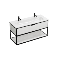 Тумба с раковиной Burgbad Vry 123 SGUK123F6019GO253C001*2 белая матовая