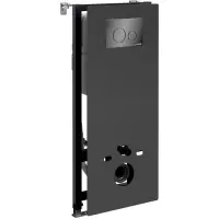 Инсталляция для унитаза WasserKRAFT Abens 20 20TLT.010.ME.BL.PB02 с кнопкой смыва, черный глянец