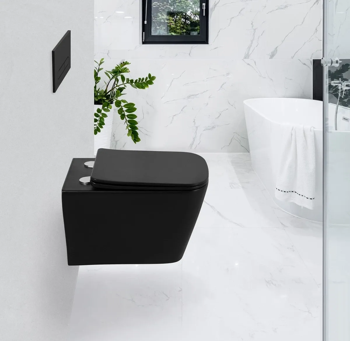 Унитаз подвесной BelBagno Ardente-C BB3202CHR-MB безободковый, черный матовый
