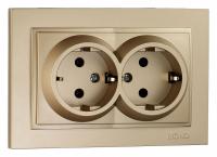 Розетка двойная с заземлением Mono Electric Despina 102-222204-120