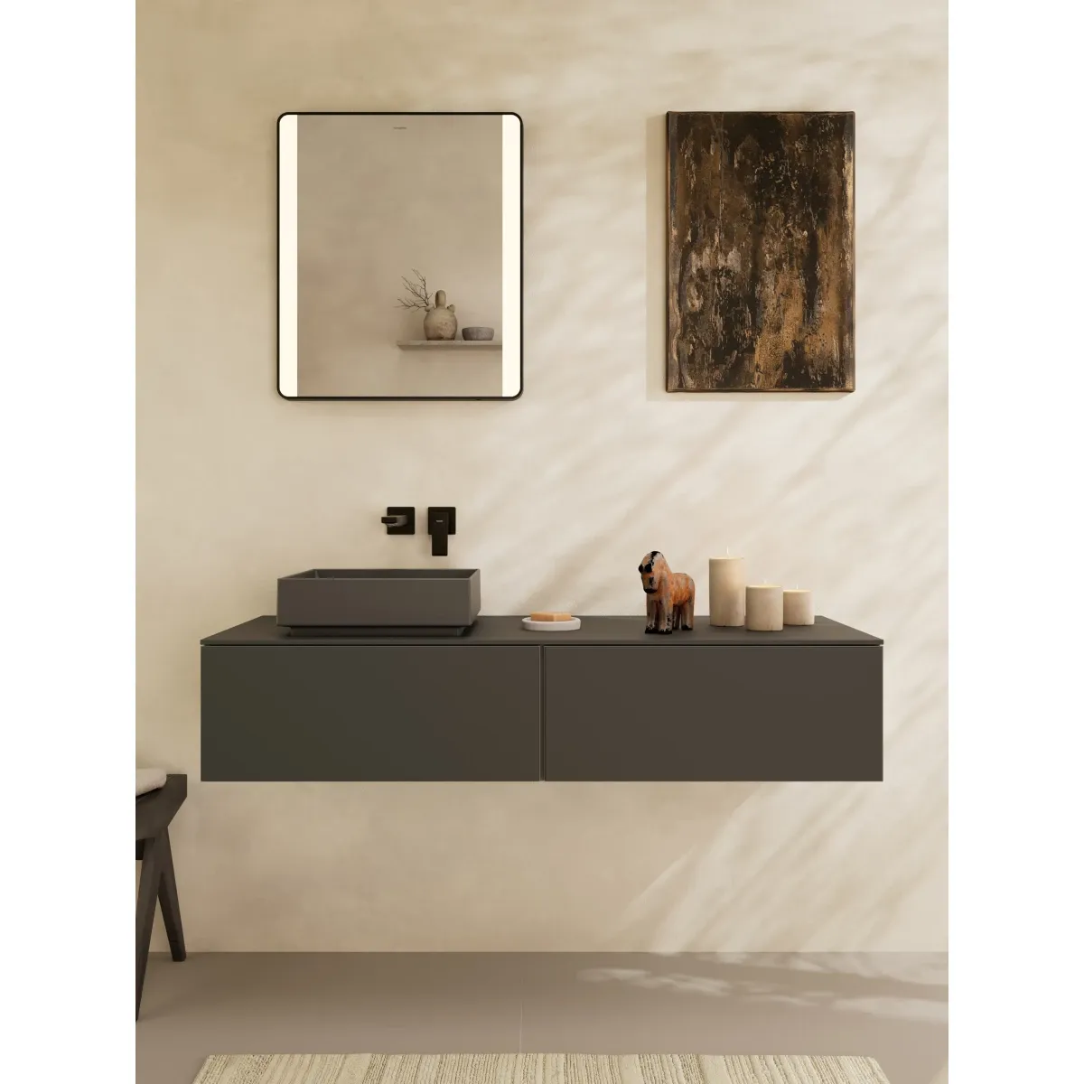Раковина-чаша Hansgrohe Xuniva Evo E 60324760 40x40 см, накладная, серый матовый